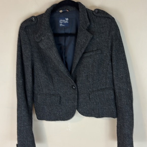 American Eagle Outfitters Wool Blend  Herringbone Tweed Blazer Jacket Size M - Picture 1 of 14